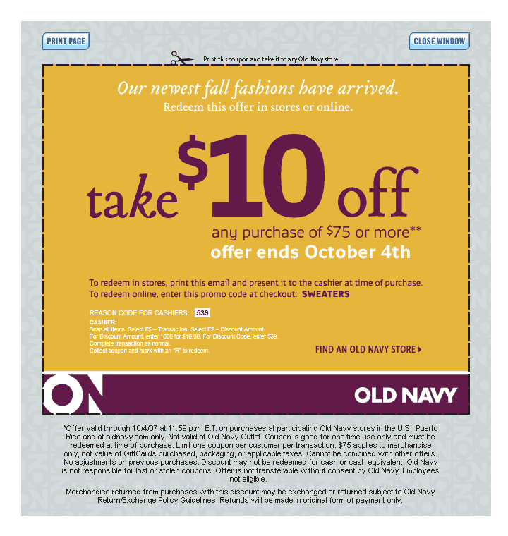old navy printable coupons 2011. Old Navy coupons updated daily