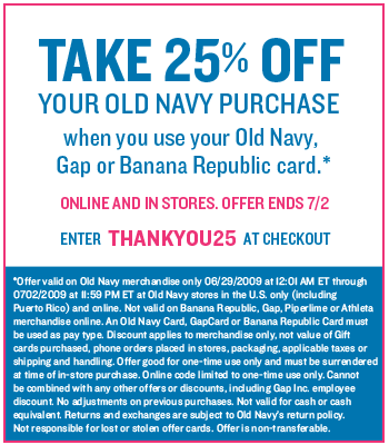old navy coupons online. Save 25% with Old Navy coupons