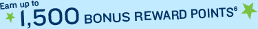 Earn up to 1,500 Bonus Reward Points6
