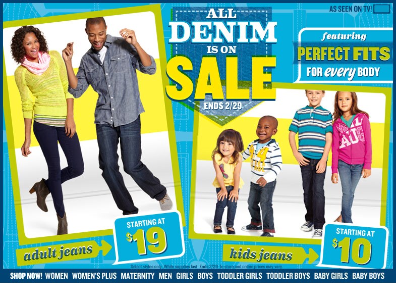 All denim is on sale!
