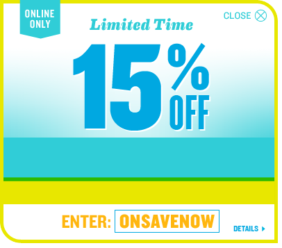 15% off with code ONSAVENOW