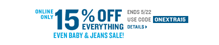 Save 15% with ONEXTRA15