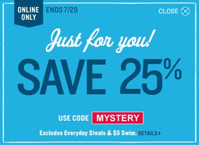 25% Off - Use Code: MYSTERY