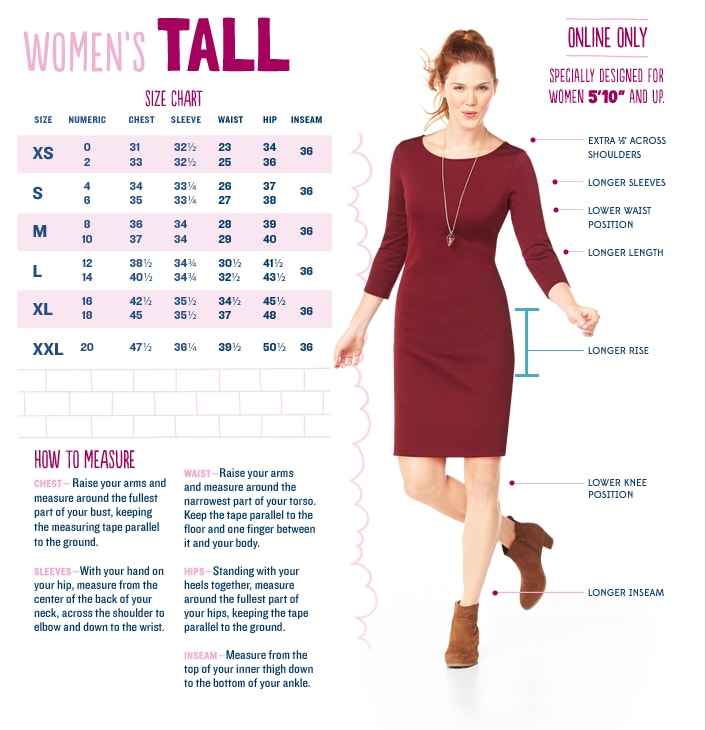 Tall Fit Guide Old Navy