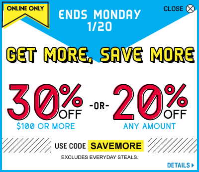 Save up to 30% with code SAVEMORE