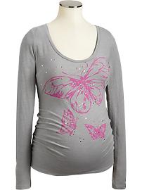 Maternity Butterfly Graphic Tees