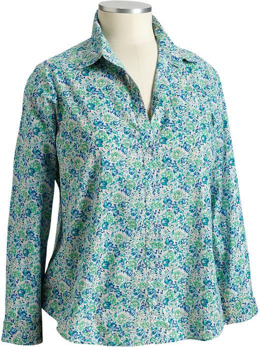 Women's Plus Printed Chestpocket Shirts
