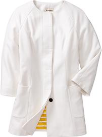 Women's Collarless Wool-Blend Coats