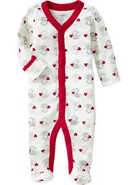 Printed Footed One-Pieces for Baby