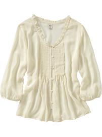 Women's Pintucked Satin Blouses