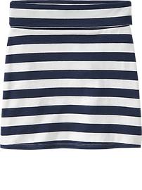 Girls Striped Fold-Over Skirts