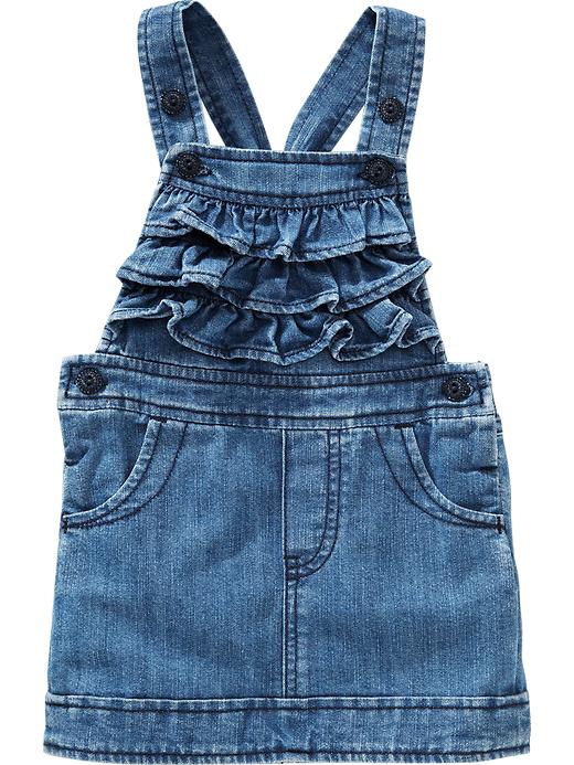 Old Navy Ruffled Denim Jumpers For Baby