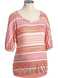 Maternity Striped Dolman-Sleeve Tees