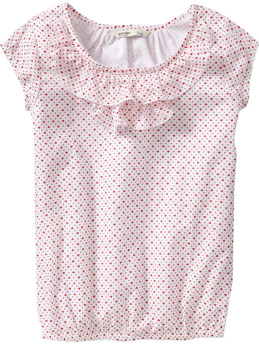 Old Navy Girls Ruffle-Trim Printed Tops
