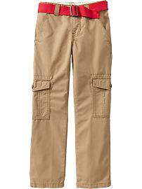 Boys Belted Twill Cargos