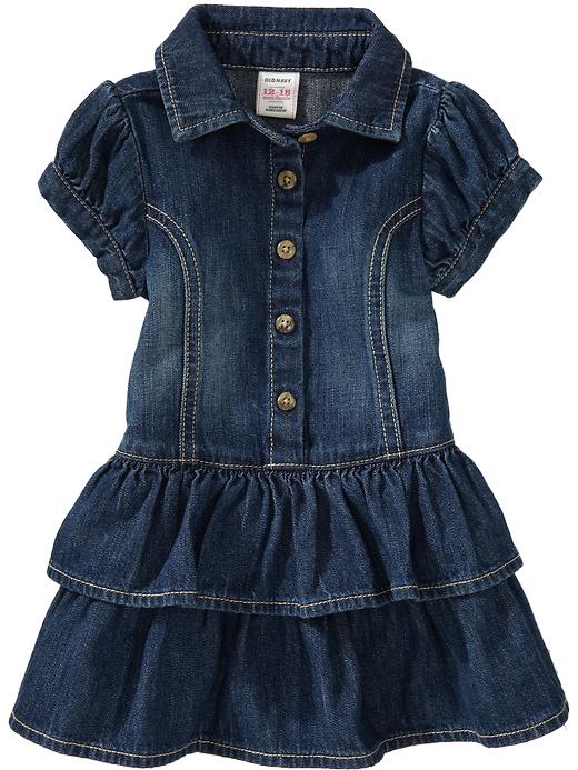 Old Navy Tieredruffle Denim Dresses For Baby