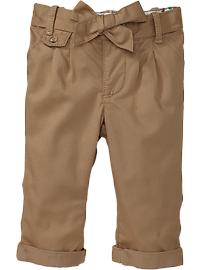 Pleated Tie-Front Pants for Baby