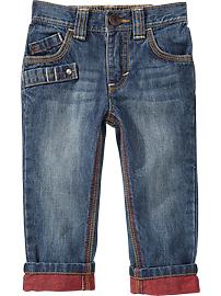 Colored-Cuff Skinny Jeans for Baby