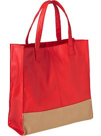 Women's Color-Blocked Faux-Leather Totes