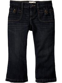 Girls Tab-Pocket Denim Capris