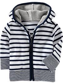 Striped French-Rib Hoodies for Baby