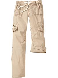 Girls Roll-Up Poplin Cargos