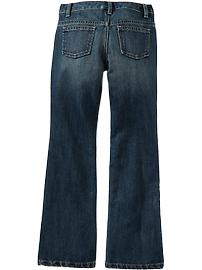 Girls Distressed Patch Boot-Cut Jeans