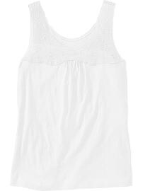 Women's Eyelet-Yoke Jersey Tanks