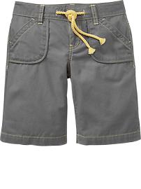 Girls Canvas Boyfriend Bermudas
