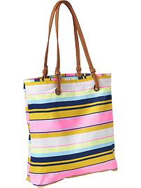 Women's Striped Canvas Totes