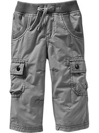 Rib-Knit Waist Cargo Pants for Baby