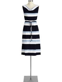 Women's Belted Cowl-Neck Dresses