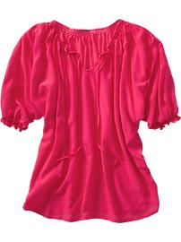 Women's Smocked Dolman-Sleeve Tops
