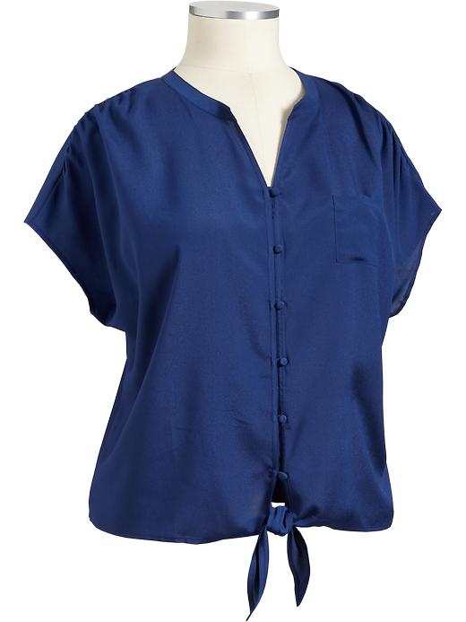 Old Navy Women's Plus Tie Front Chiffon Tops