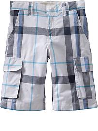 Boys Plaid Cargo Shorts