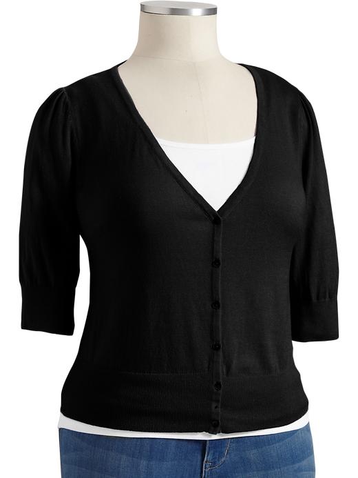 Old Navy Womens Plus 3/4 Sleeve Cropped Cardigan