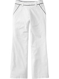 Women's Piped Button-Tab Trousers
