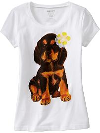 Girls Pet Graphic-Applique Tees