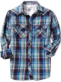 Men's Patterned-Twill Western Shirts