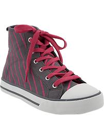 Girls Striped Canvas High-Tops