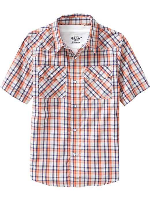Boys Plaid Western Shirts