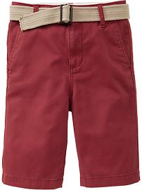 Boys Belted Twill Shorts
