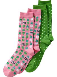 Women's Shamrock-Print Sock 2-Packs