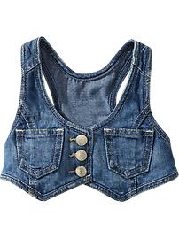 Button-Front Denim Vests for Baby