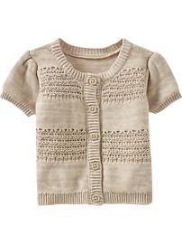 Metallic Mixed-Gauge Cardigans for Baby