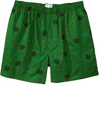 Men's Shamrock-Printed Boxers