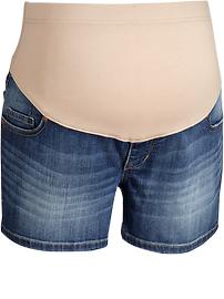 Maternity Full-Panel Denim Shorts (3")