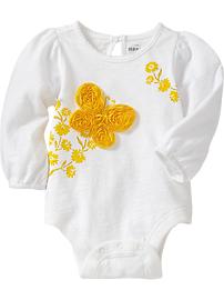 Floral-Applique Bodysuits for Baby