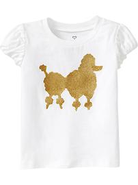 Glitter-Animal Graphic Tees for Baby
