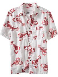 Men's Lobster-Patterned Shirts